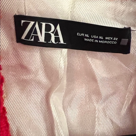 Zara Women's Vibrant Red Tweed Blazer - XL - Picture 3 of 5